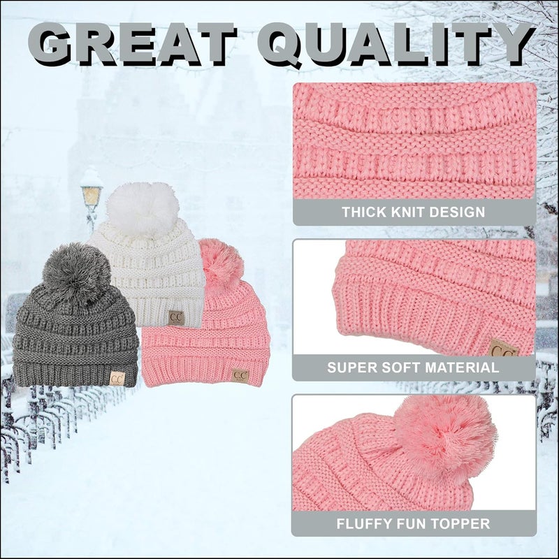 Funky Junque Toddler Pom Beanie – Kids Winter Hat for Ages 1–4, Baby Boy & Girl Knit Beanies, Warm Cozy Knit Snow Hats - Image 4